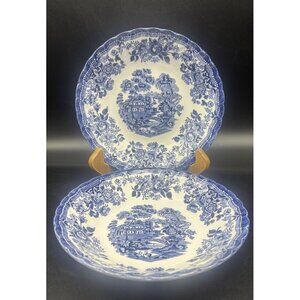 Royal Wessex TONQUIN BLUE Pasta Soup 8” Bowl England Set Of 2